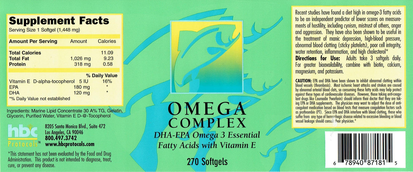 Omega Complex DHA / EPA - 270 Soft Gels