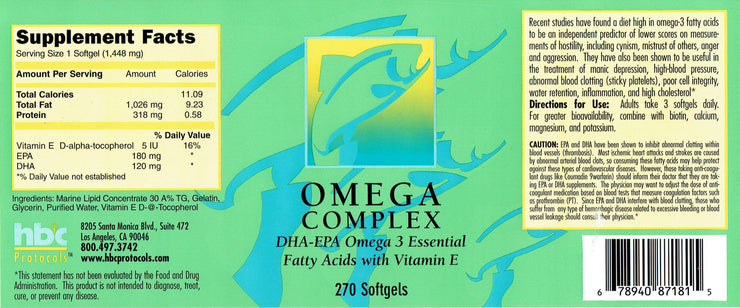Omega Complex DHA / EPA - 270 Soft Gels